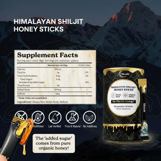 ElixLabs Himalyan Shilajit GOLD Honey Sticks