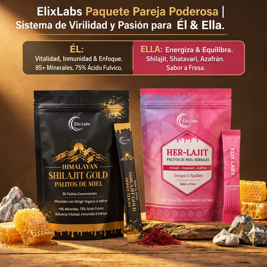 Paquete Power Couple de ElixLabs | Sistema para la virilidad y la pasión para él y para ella.
