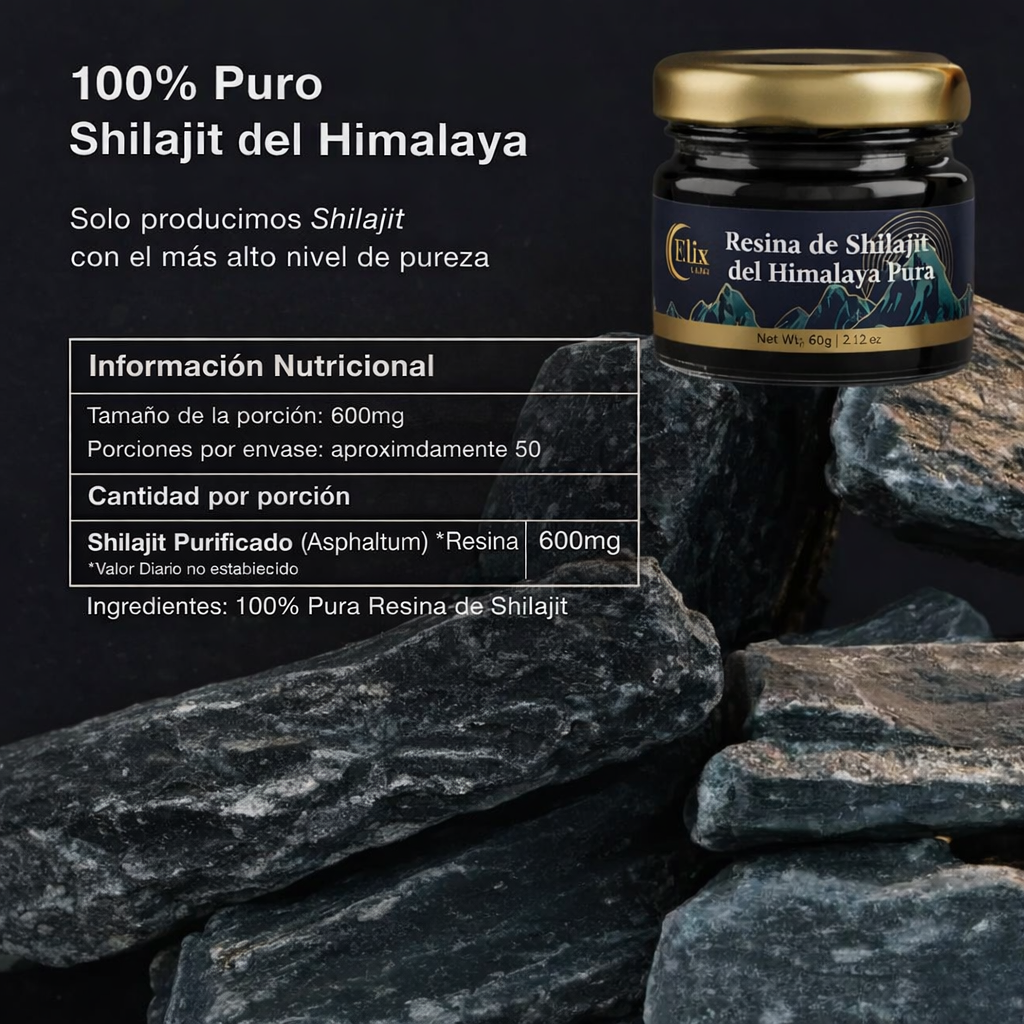 Resina pura de shilajit del Himalaya de ElixLabs