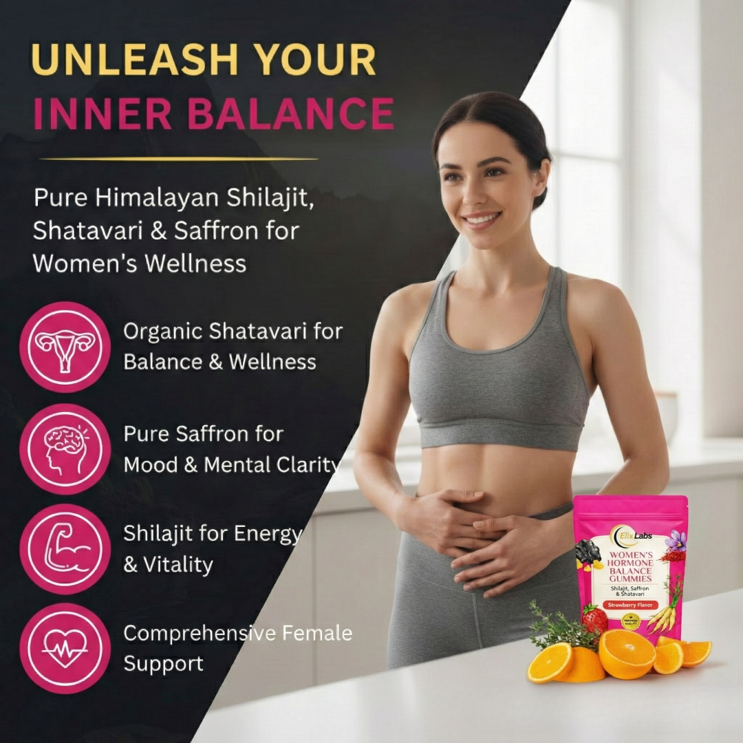 ElixLabs Shilajit and Shatavari Adaptogen Gummies -Orange Flavor
