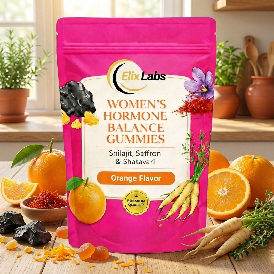 ElixLabs Shilajit and Shatavari Adaptogen Gummies -Orange Flavor