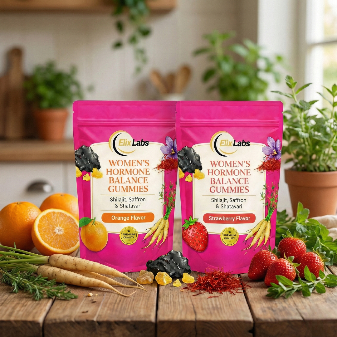 ElixLabs Shilajit and Shatavari Adaptogen Gummies -Orange Flavor