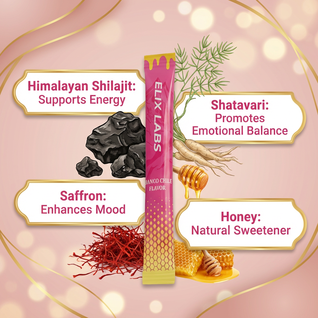 ElixLabs Shilajit Honey Sticks with Shatavari